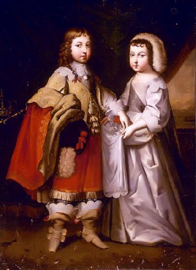 unknow artist Portrait of Louis XIV and his brother oil painting picture